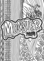 monstre fête.halloween coloration page, Halloween citations typographie coloration page conception. vecteur