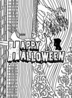 content Halloween, Halloween coloration page, Halloween citations typographie coloration page conception. vecteur