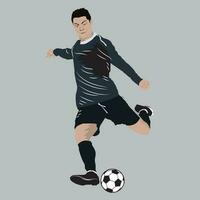 football joueur coups de pied le Balle dans vecteur illustration