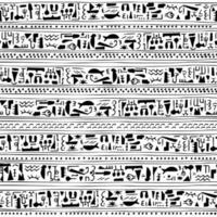 captivant vecteur ouvrages d'art avec dessiné à la main symboles ressembler égyptien hiéroglyphes, sans couture modèle pour ajouter une toucher de mystère et historique intrigue à une variété de applications