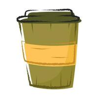 vecteur isolé griffonnage illustration de jetable papier tasse avec thé ou café.