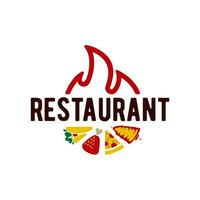 restaurant logo. kebab, shawrma, Pizza et tambour bâton poulet pour vite nourriture restaurant logo vecteur illustration