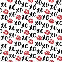 Xoxo brosse lettrage signe modèle sans couture, expression de câlins et de bisous calligraphiques grunge, abréviation d'argot internet symboles xoxo, illustration vectorielle isolée sur fond blanc vecteur