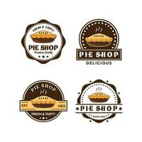 tarte icône logo ensemble vecteur boulangerie modèle