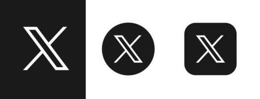 Twitter Nouveau X logo conception. Twitter X rebranding vecteur