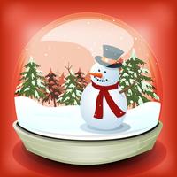 Bonhomme de neige en hiver boule de neige vecteur