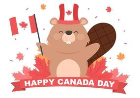 bonne illustration de la fête du canada vecteur