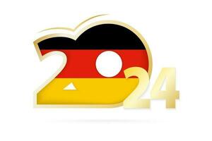 année 2024 avec Allemagne drapeau modèle. vecteur