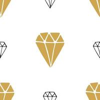 illustration vectorielle de diamant modèle sans couture. fond de symboles diamant doodle esquissés dessinés à la main vecteur