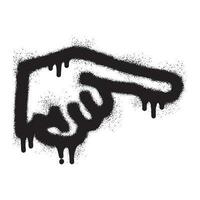 main doigt montrer du doigt icône graffiti avec noir vaporisateur peindre vecteur