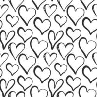 illustration vectorielle de coeur symbole modèle sans couture. fond de doodle croquis dessinés à la main. saint valentin ou fond de jour de la femme vecteur
