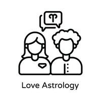 l'amour astrologie vecteur contour icône conception illustration. astrologie et zodiaque panneaux symbole sur blanc Contexte eps dix fichier