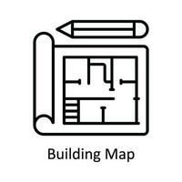 bâtiment carte vecteur contour icône conception illustration. carte et la navigation symbole sur blanc Contexte eps dix fichier