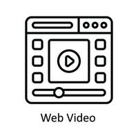 la toile vidéo vecteur contour icône conception illustration. en ligne diffusion symbole sur blanc Contexte eps dix fichier