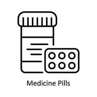 médicament pilules vecteur contour icône conception illustration. pharmacie symbole sur blanc Contexte eps dix fichier