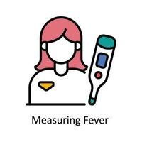 mesure fièvre vecteur remplir contour icône conception illustration. pharmacie symbole sur blanc Contexte eps dix fichier
