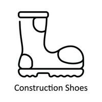 construction des chaussures vecteur contour icône conception illustration. Accueil réparation et entretien symbole sur blanc Contexte eps dix fichier