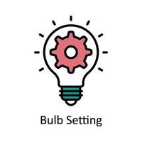 ampoule réglage vecteur remplir contour icône conception illustration. Accueil réparation et entretien symbole sur blanc Contexte eps dix fichier