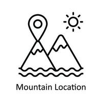 Montagne emplacement vecteur contour icône conception illustration. carte et la navigation symbole sur blanc Contexte eps dix fichier