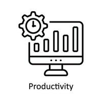 productivité vecteur contour icône conception illustration. intelligent les industries symbole sur blanc Contexte eps dix fichier