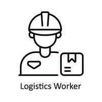 logistique ouvrier vecteur contour icône conception illustration. intelligent les industries symbole sur blanc Contexte eps dix fichier