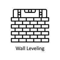 mur nivellement vecteur contour icône conception illustration. Accueil réparation et entretien symbole sur blanc Contexte eps dix fichier