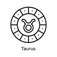 Taureau vecteur contour icône conception illustration. astrologie et zodiaque panneaux symbole sur blanc Contexte eps dix fichier