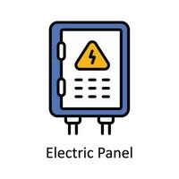 électrique panneau vecteur remplir contour icône conception illustration. Accueil réparation et entretien symbole sur blanc Contexte eps dix fichier