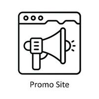 promo site vecteur contour icône conception illustration. en ligne diffusion symbole sur blanc Contexte eps dix fichier