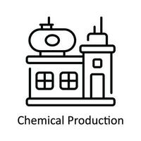 chimique production vecteur contour icône conception illustration. intelligent les industries symbole sur blanc Contexte eps dix fichier