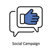 social campagne vecteur remplir contour icône conception illustration. numérique commercialisation symbole sur blanc Contexte eps dix fichier