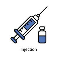 injection vecteur remplir contour icône conception illustration. pharmacie symbole sur blanc Contexte eps dix fichier