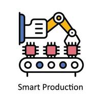 intelligent production vecteur remplir contour icône conception illustration. intelligent les industries symbole sur blanc Contexte eps dix fichier