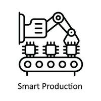 intelligent production vecteur contour icône conception illustration. intelligent les industries symbole sur blanc Contexte eps dix fichier