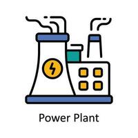 Puissance plante vecteur remplir contour icône conception illustration. intelligent les industries symbole sur blanc Contexte eps dix fichier