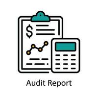 Audit rapport vecteur remplir contour icône conception illustration. intelligent les industries symbole sur blanc Contexte eps dix fichier