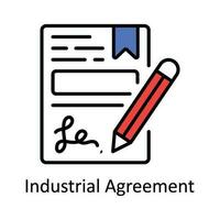 industriel accord vecteur remplir contour icône conception illustration. intelligent les industries symbole sur blanc Contexte eps dix fichier