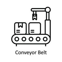 convoyeur ceinture vecteur contour icône conception illustration. intelligent les industries symbole sur blanc Contexte eps dix fichier