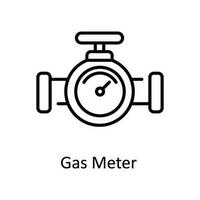 gaz mètre vecteur contour icône conception illustration. intelligent les industries symbole sur blanc Contexte eps dix fichier