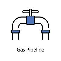 gaz pipeline vecteur remplir contour icône conception illustration. intelligent les industries symbole sur blanc Contexte eps dix fichier