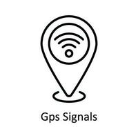 GPS signaux vecteur contour icône conception illustration. carte et la navigation symbole sur blanc Contexte eps dix fichier
