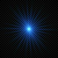 effet de lumière des fusées éclairantes. effets de starburst de lumières rougeoyantes bleues avec des étincelles vecteur