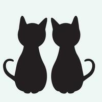 silhoutte de chien et chat avec cœur forme pour animal de compagnie magasin ou animal vétérinaire clinique vecteur