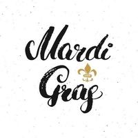 lettrage calligraphique mardi gras. conception de carte de voeux typographique. lettrage de calligraphie pour les voeux de vacances. illustration vectorielle de lettrage dessiné à la main vecteur