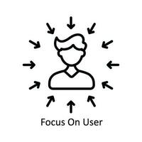 concentrer sur utilisateur vecteur contour icône conception illustration. produit la gestion symbole sur blanc Contexte eps dix fichier