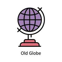 vieux globe vecteur remplir contour icône conception illustration. astrologie et zodiaque panneaux symbole sur blanc Contexte eps dix fichier