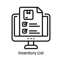inventaire liste vecteur contour icône conception illustration. produit la gestion symbole sur blanc Contexte eps dix fichier
