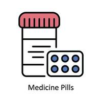 médicament pilules vecteur remplir contour icône conception illustration. pharmacie symbole sur blanc Contexte eps dix fichier