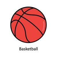 basketball vecteur remplir contour icône conception illustration. Voyage et Hôtel symbole sur blanc Contexte eps dix fichier