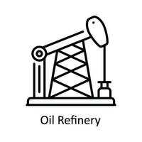 pétrole raffinerie vecteur contour icône conception illustration. intelligent les industries symbole sur blanc Contexte eps dix fichier